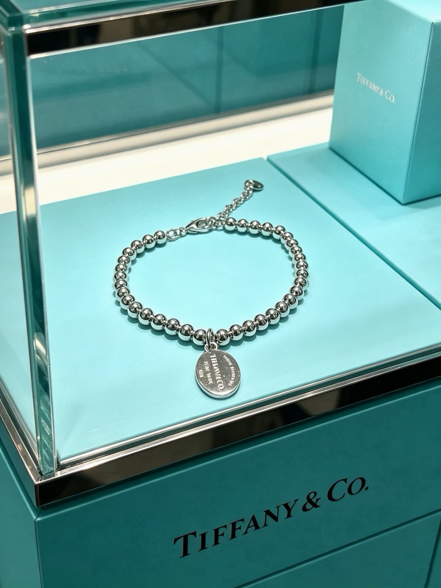 Tiffany & Co. Sterling Silver Bead Bracelet with Tag